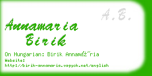 annamaria birik business card